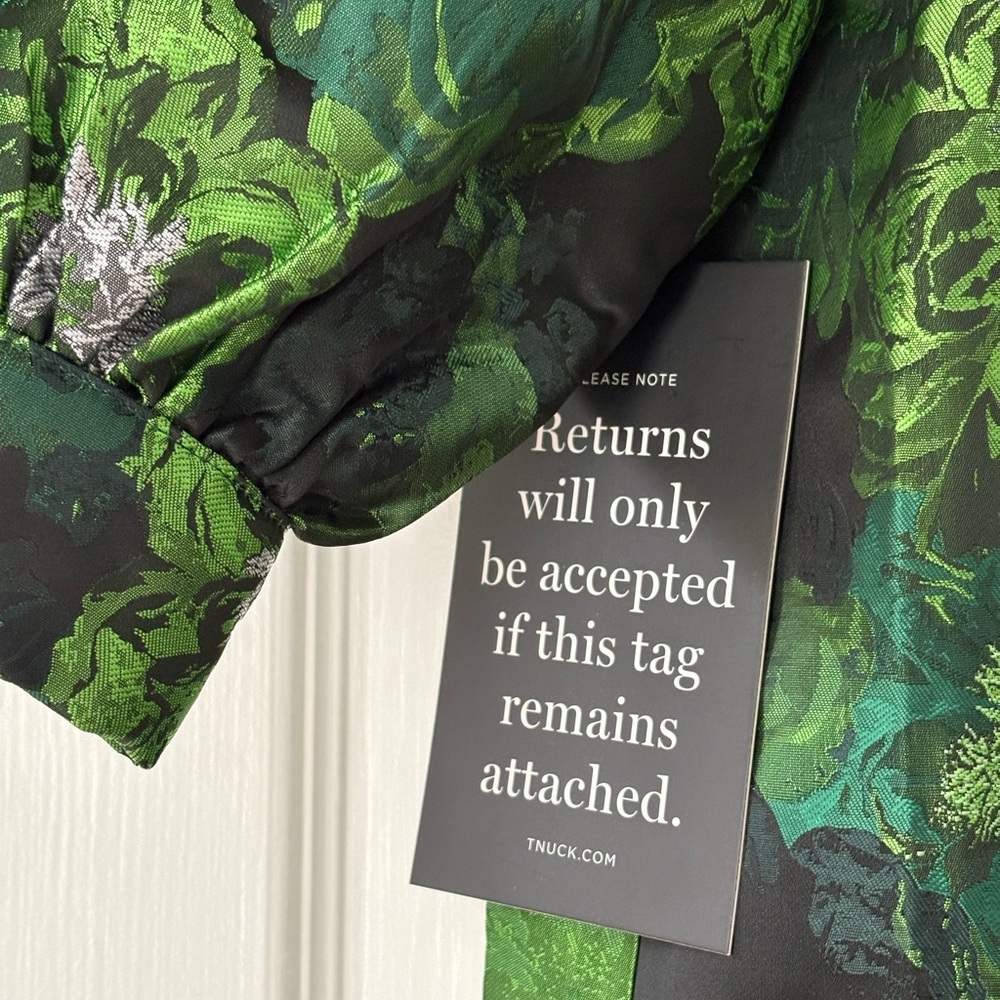 Green Jacquard Samantha Dress by Pomander Place - Picture 3 of 5